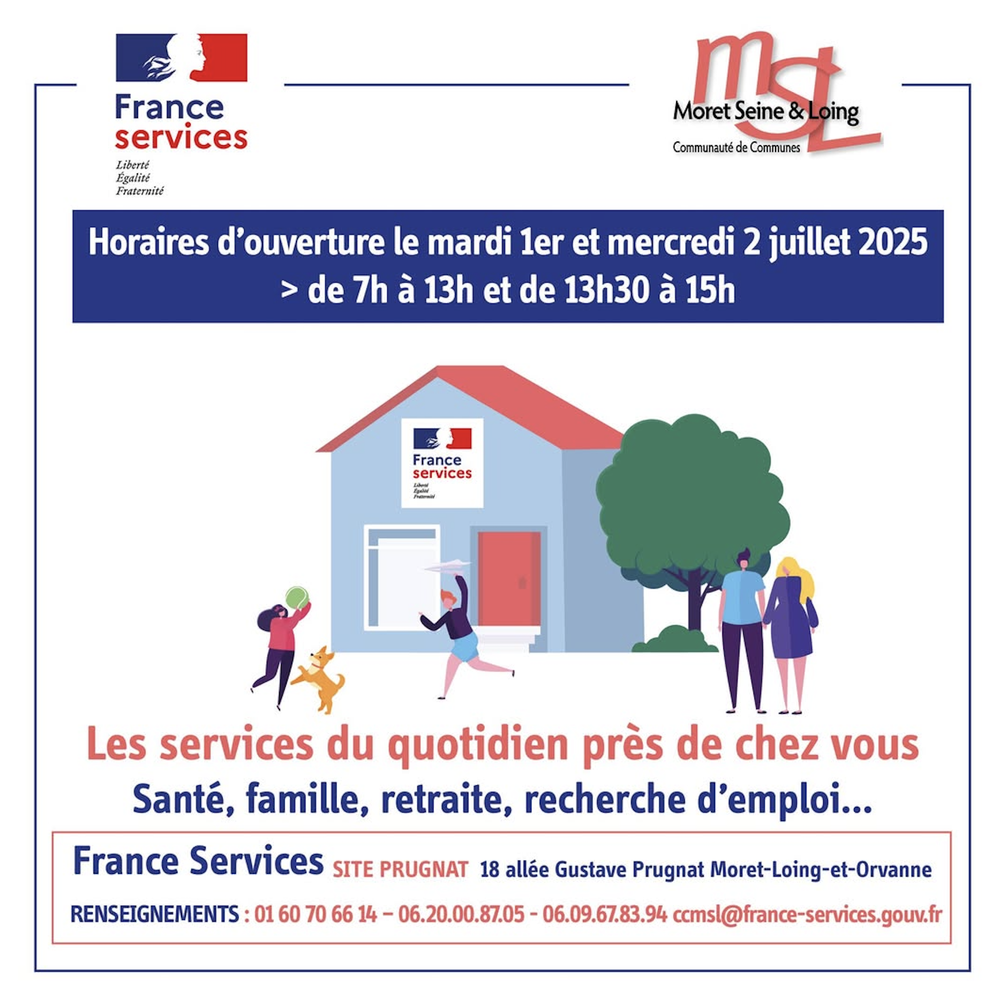 FRANCE SERVICES adapte ses horaires